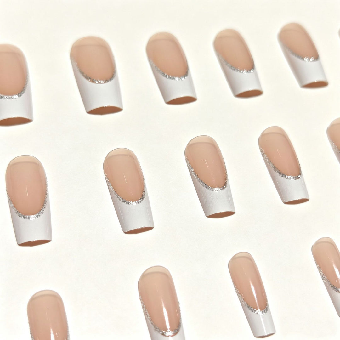 Elegant French Tip Nail Art Set Bowlift