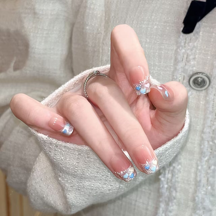 Artistic Floral Press-On Nail Set Bowlift