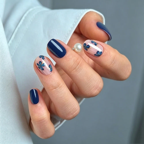 Floral Press-On Nail Set Bowlift 1787395178