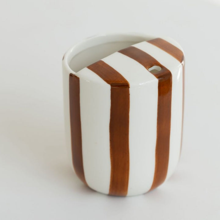 Artistic Striped Ceramic Pencil Holder