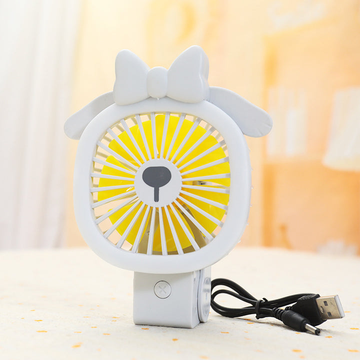 Women Portable Handheld Fan with Cute Animal Design and Flexible Tilt Mechanism Bowlift