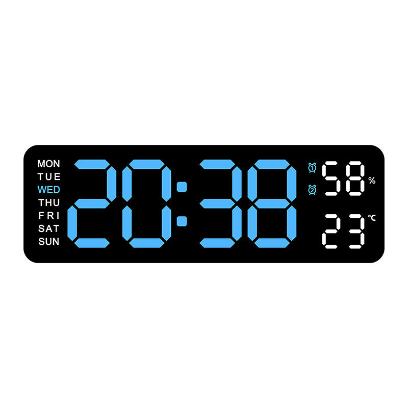 Digital wall clock with temperature and humidity display Bowlift