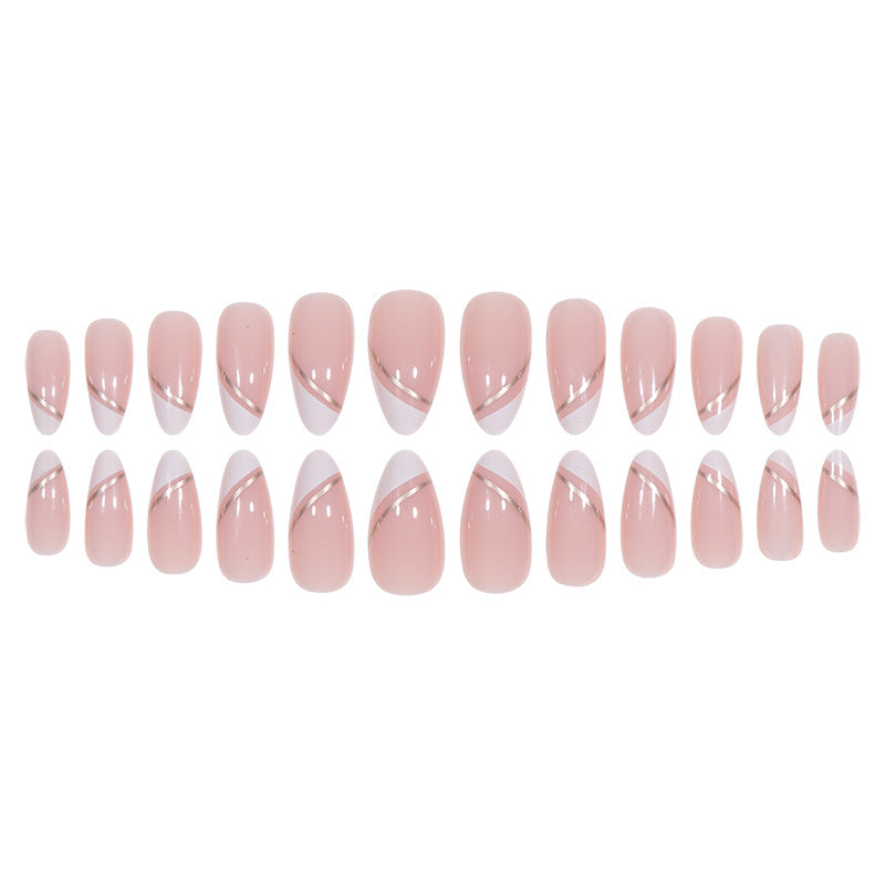 Elegant French Tip Acrylic Press-On Nails Bowlift 1789085823