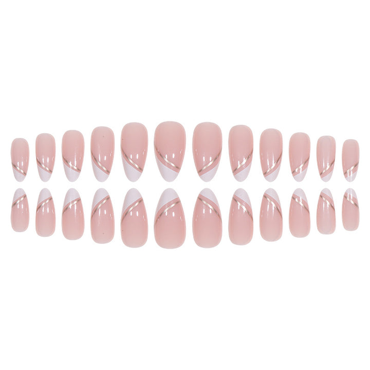 Elegant French Tip Acrylic Press-On Nails Bowlift 1789085823