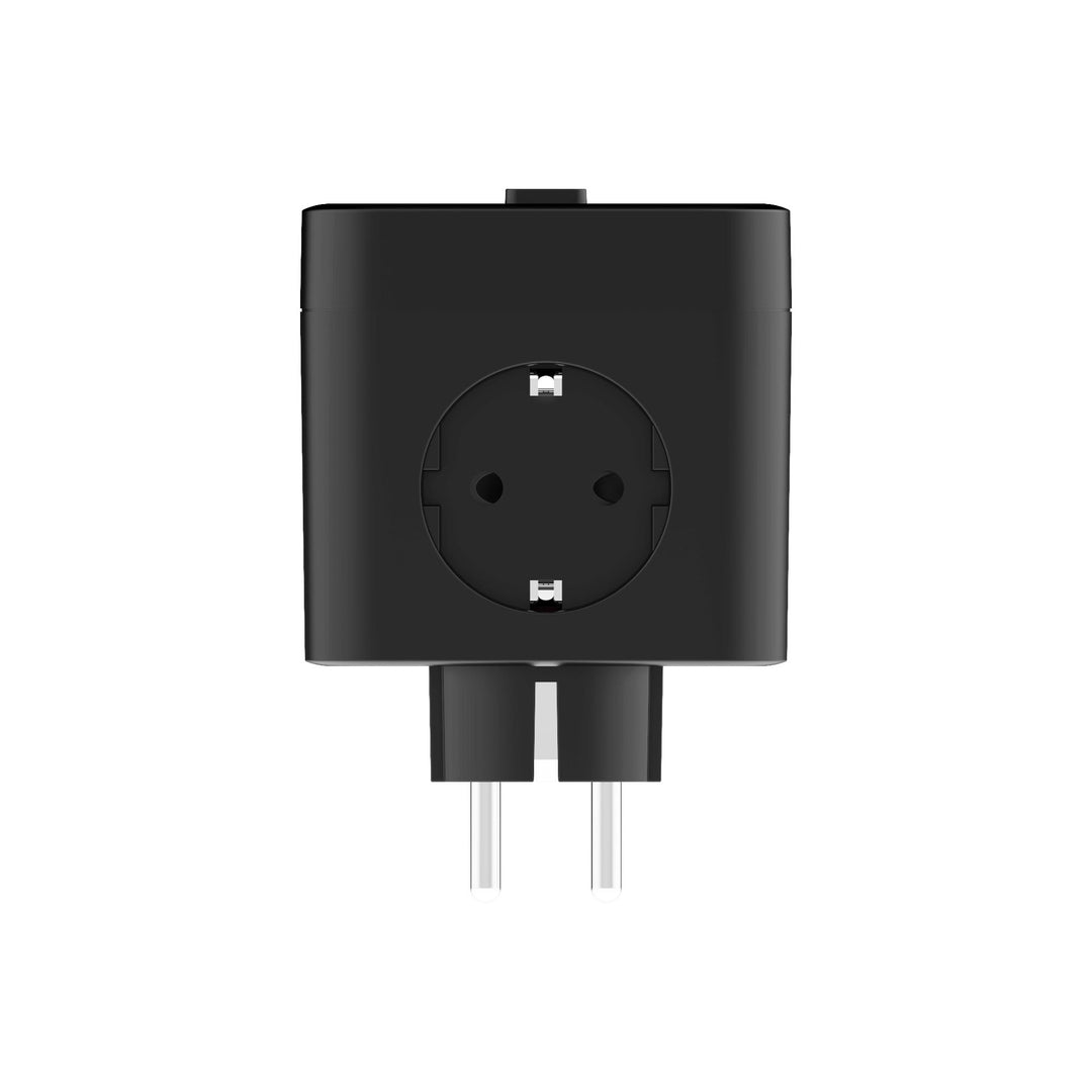 Compact Universal Travel Power Adapter with Triple USB Ports Bowlift