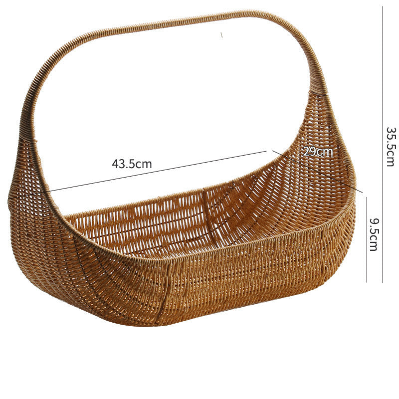 Handcrafted Natural Wicker Carry Basket Bowlift