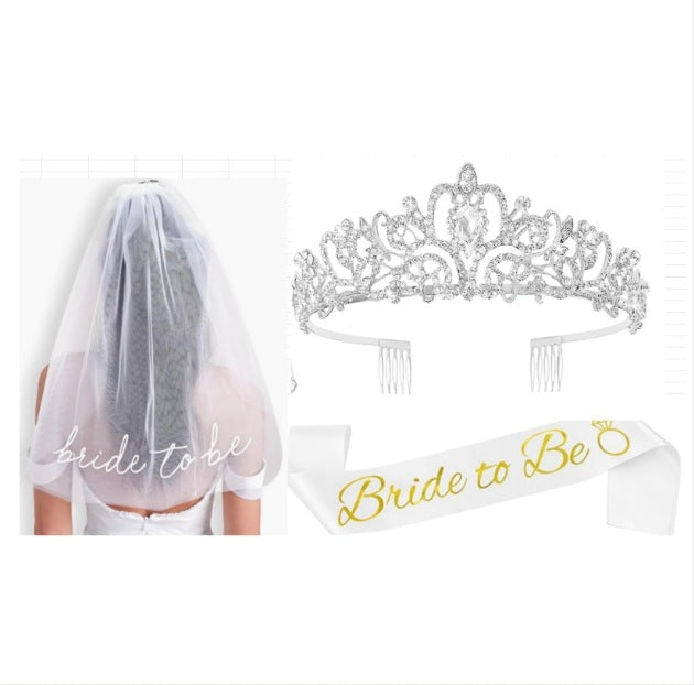 Women's Wedding Tiara and Veil Set Bowlift