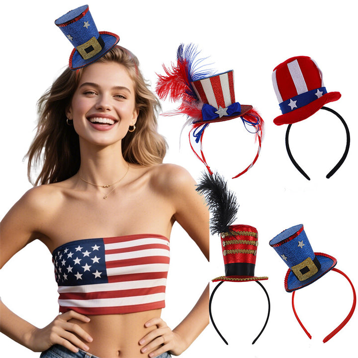 Independence Day novelty plush mini top hat headband Bowlift