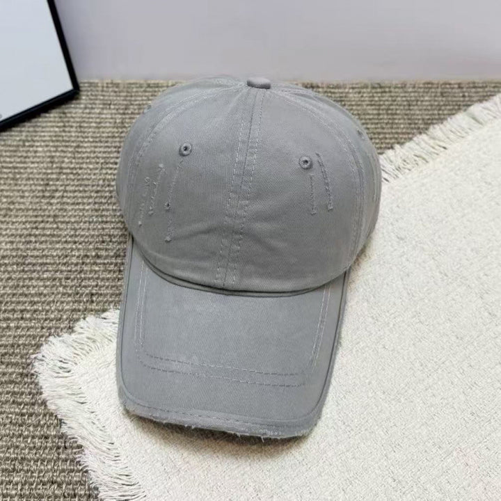 Women's Distressed Casual Twill Baseball Cap Bowlift