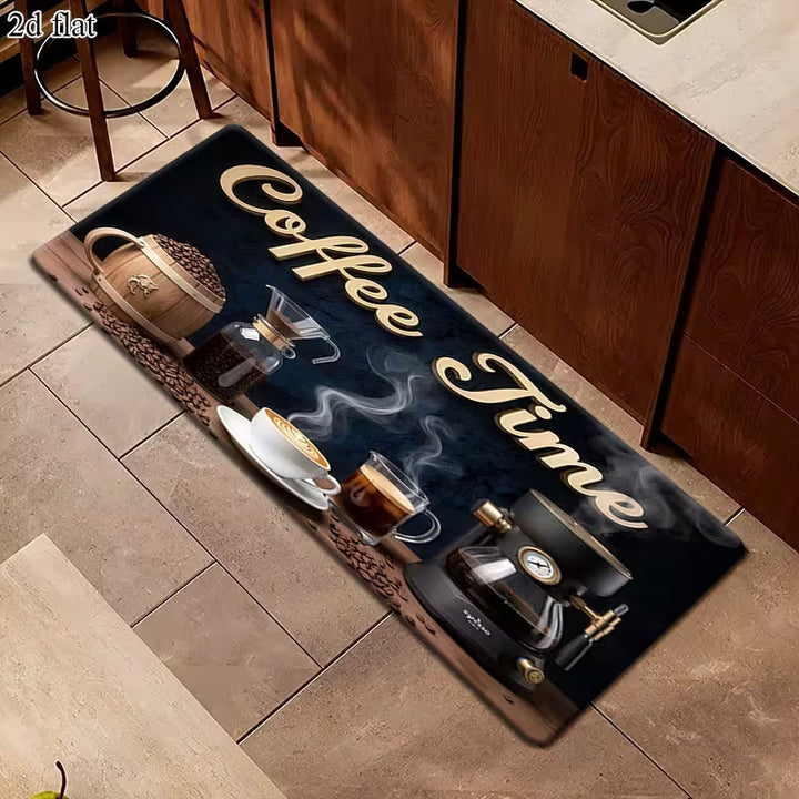 Retro Diner-Themed Kitchen Runner Mat