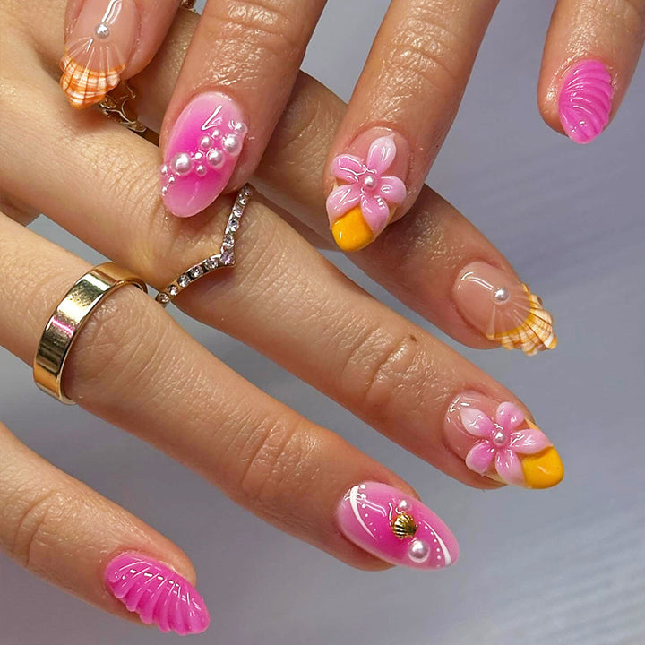Elegant Heart-Designed Press-On Nail Tips Bowlift