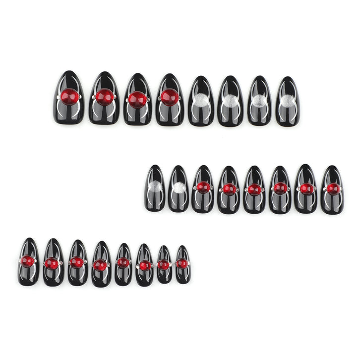 Glamorous stiletto nails with radiant accents Bowlift