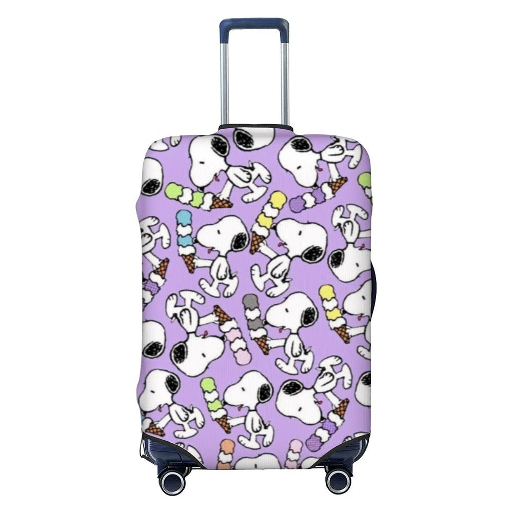 Unisex nano elastic suitcase cover with Snoopy comic motif, stretchy protective cover for trolley with four wheels Bowlift