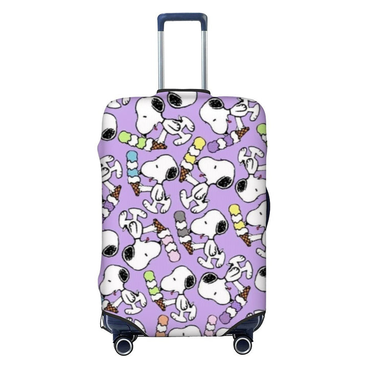 Unisex nano elastic suitcase cover with Snoopy comic motif, stretchy protective cover for trolley with four wheels Bowlift