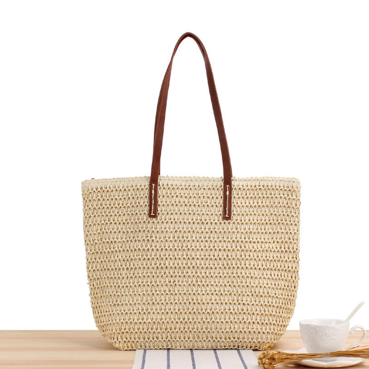 Elegant Bast handbag with leather handles Bowlift