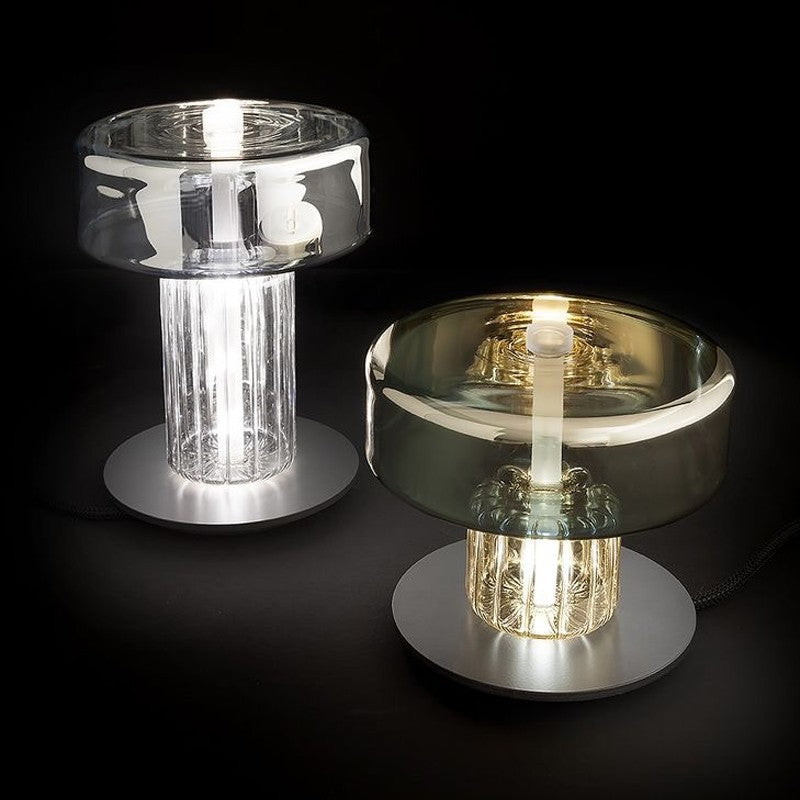 Modern Glass Table Lamp with Sculptural Design