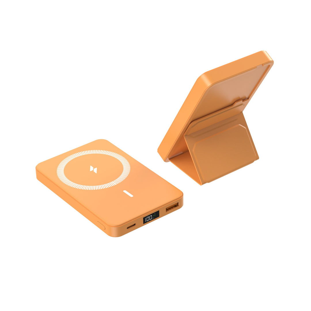 Portable Magsafe Powerbank with Integrated Stand and Digital Power Display Bowlift