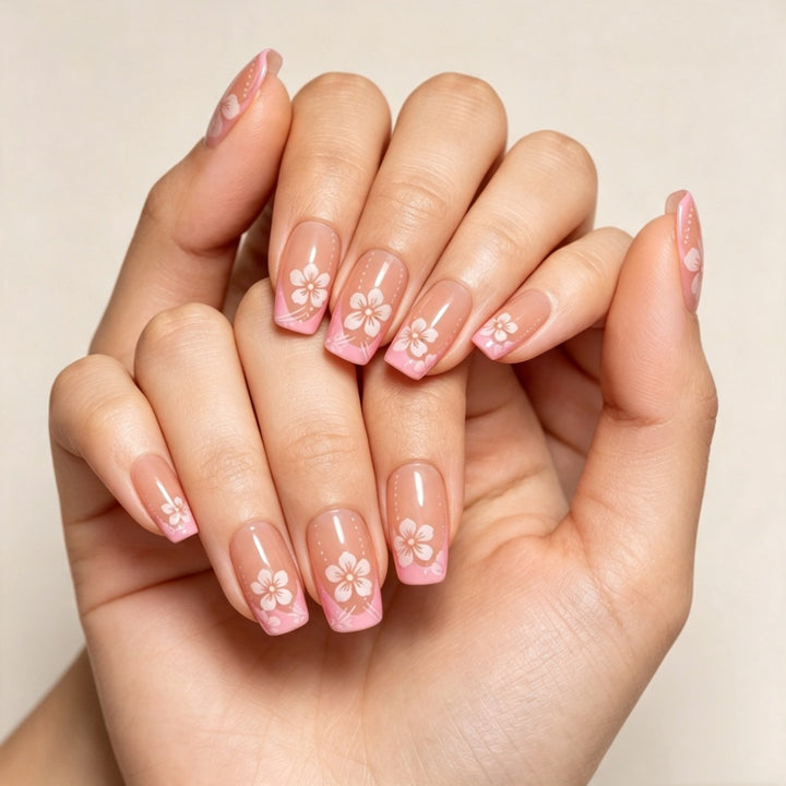 Floral Patterned Press-On Nail Set Bowlift 1787395178