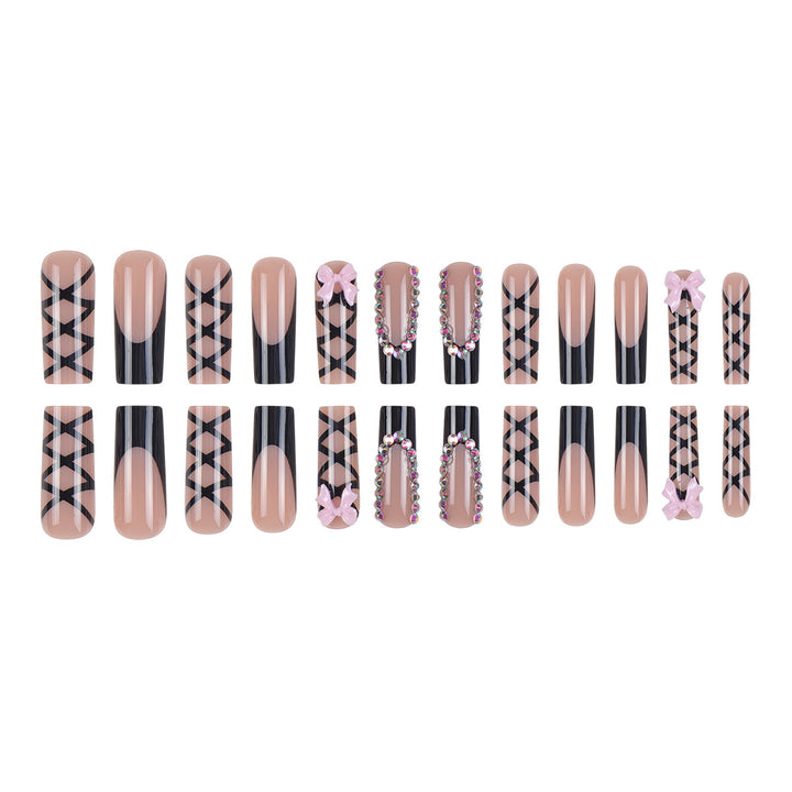 Decorative Stiletto Press-On Nail Set Bowlift