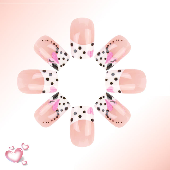 Decorative Heart-Patterned Press-On Nails Bowlift