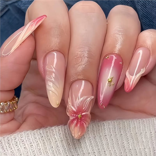 Artistic Floral Nail Art Design Bowlift