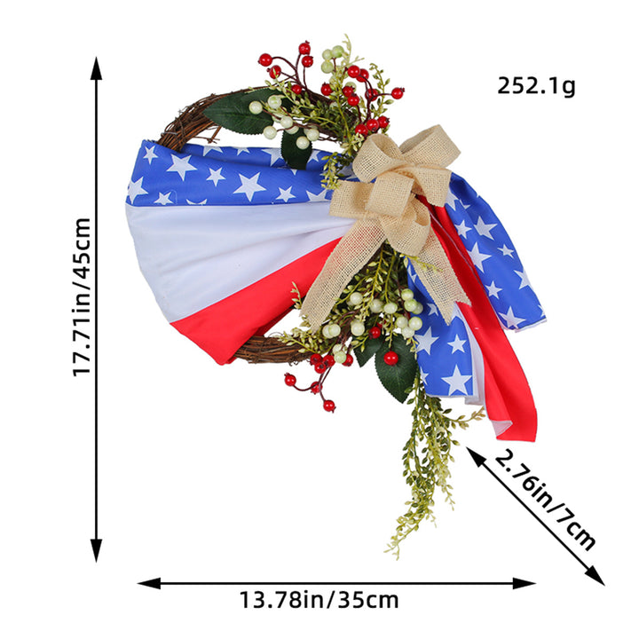 Unisex nan patriotic pom pom front door wreath with star embellishments Bowlift