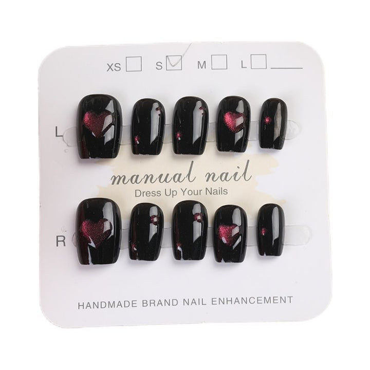 Heart Pattern Press-On Nail Set Bowlift