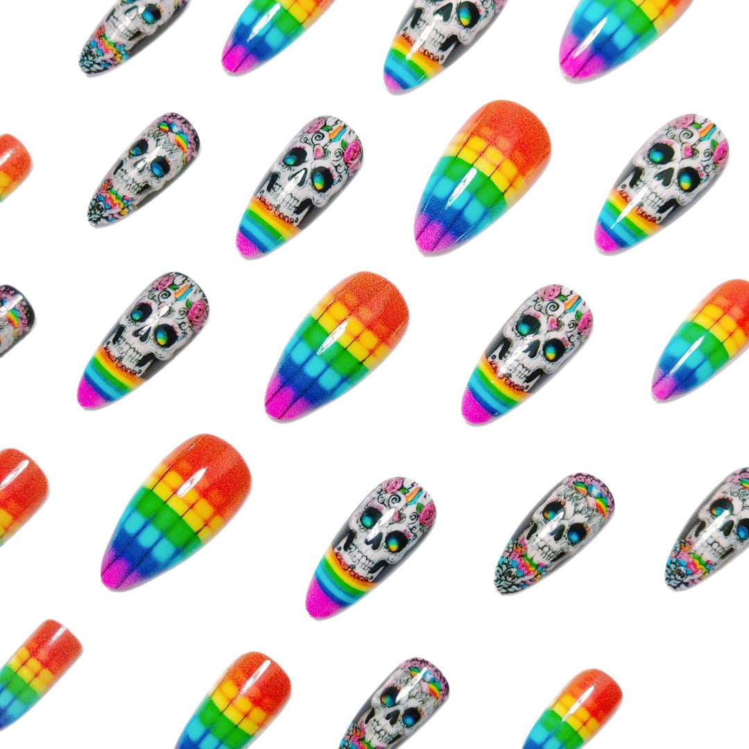 Artistic Skull-Pattern Nail Art Bowlift