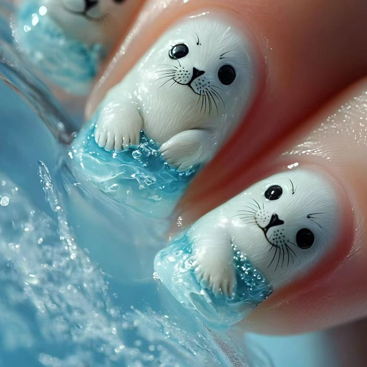 3D Seal-Themed Nail Art Bowlift