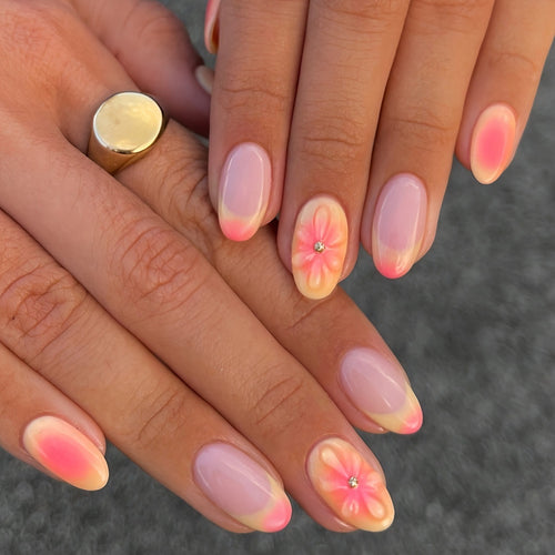 Floral Design Press-On Nails Bowlift