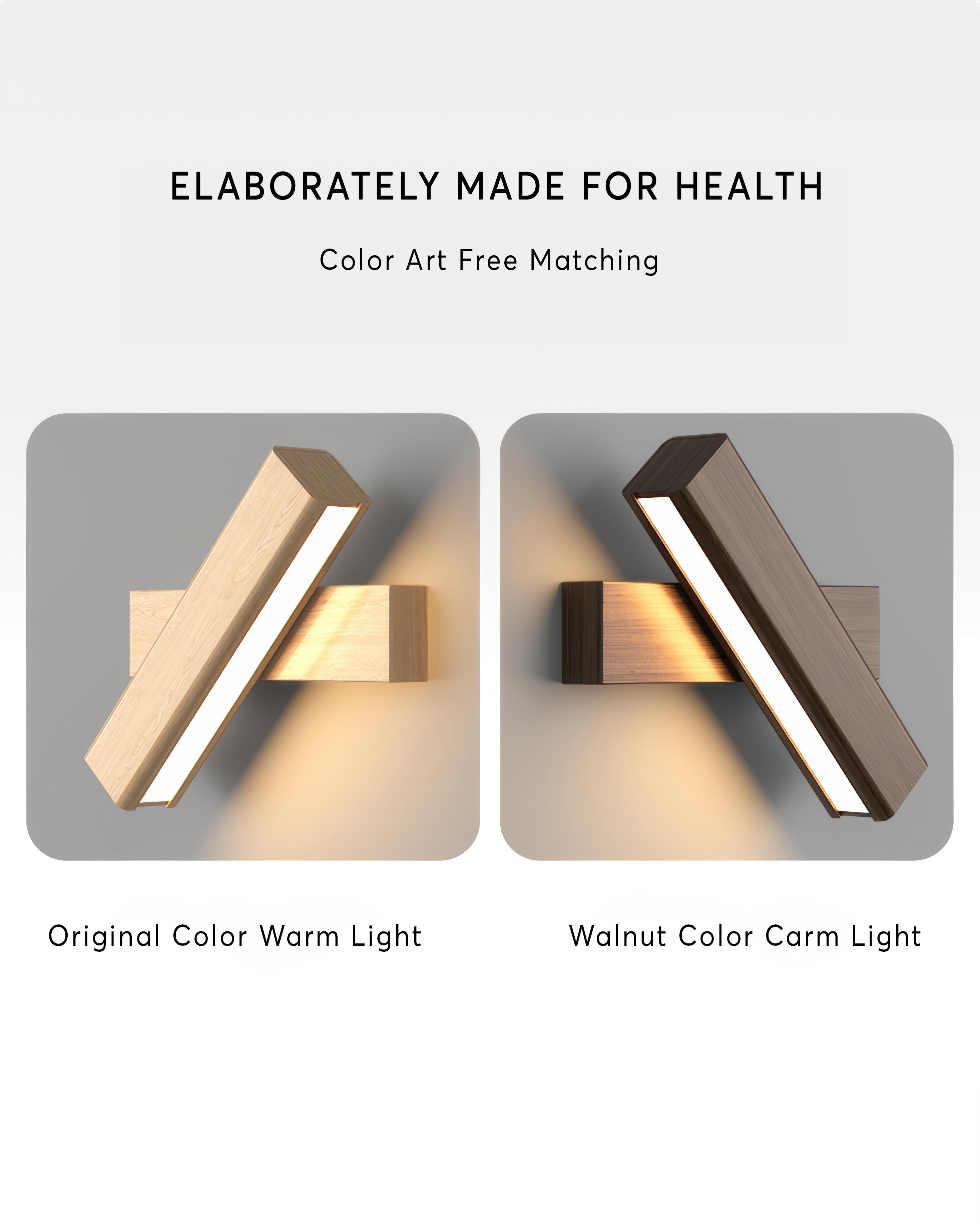 BowLift | Rotatable wall lamp with Nordic wood grain
