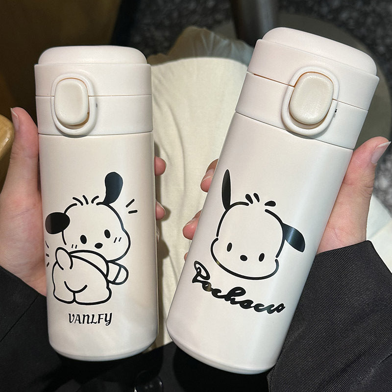 Ladies thermos bottle with secure flip top and cute animal design Bowlift