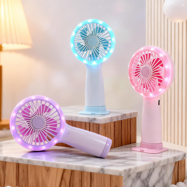 Women's Hand Fan with LED Lighting Bowlift