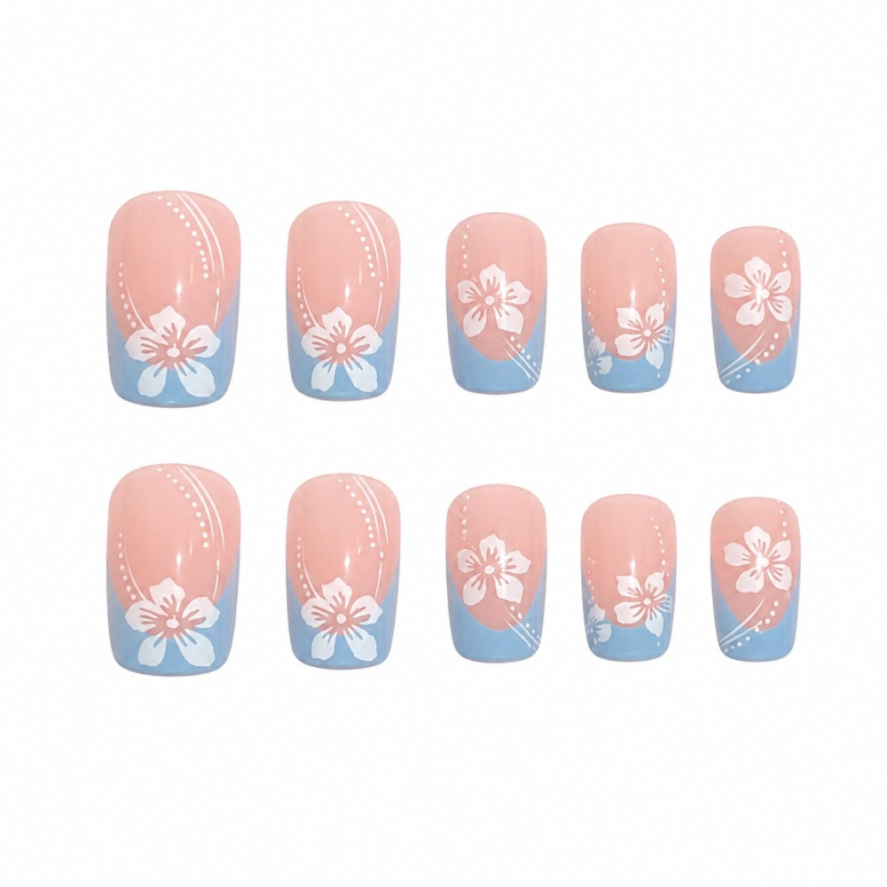Artificial nails with floral accents Bowlift