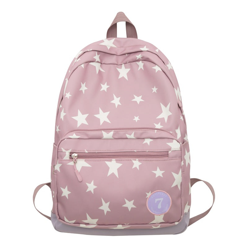 Star Print Casual School Backpack Bowlift