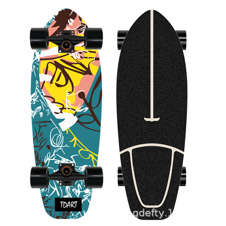 Artistic Lion Design Skateboard Bowlift