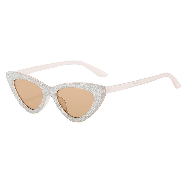 Ladies Cat-Eye Sunglasses with Glamorous Glitter Frame Bowlift