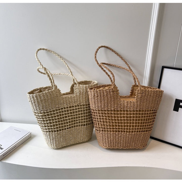 Basket tote bag with modern mesh design Bowlift