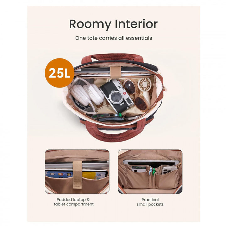 Multifunctional tote bag with padded interior and many compartments Bowlift
