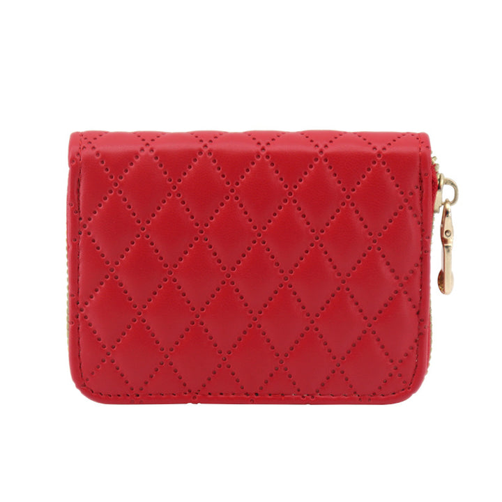 Quilted Compact Zipper Coin Purse