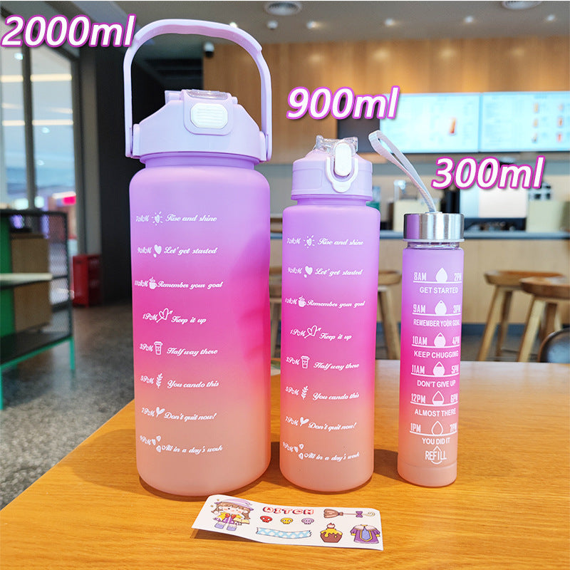 Women's ergonomic water bottle with motivational markings Bowlift