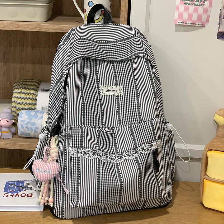 Cute Striped Backpack Bowlift