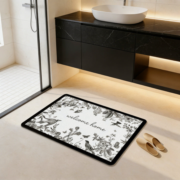 Decorative Citrus-Themed Bath Mat Bowlift