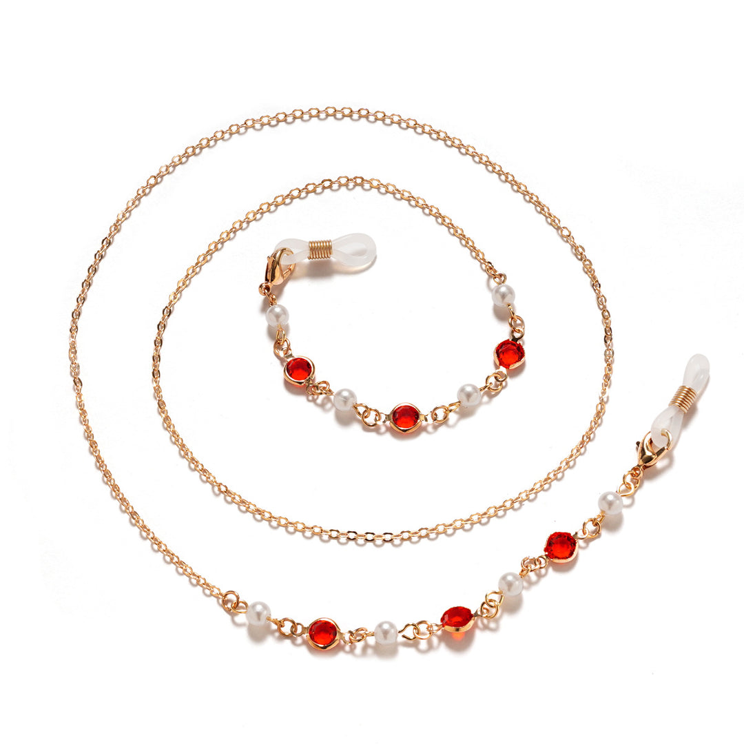 Premium Pearl and Amethyst Eyewear Chain Bowlift