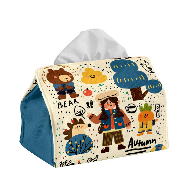Decorative Cartoon-Themed Tissue Box Cover Bowlift