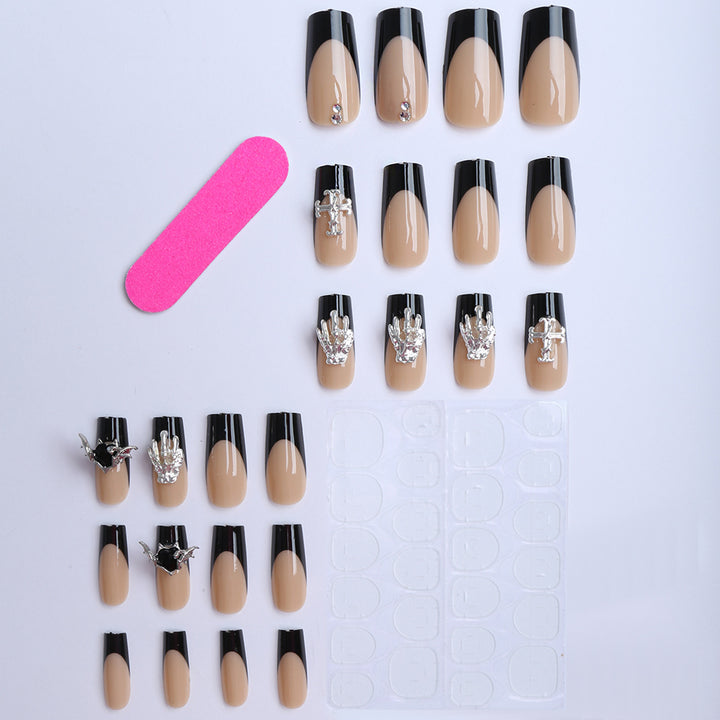 Artificial nails with glamorous sparkling embellishments Bowlift