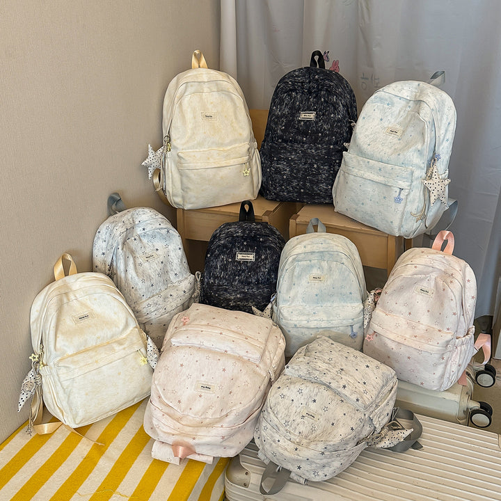 Star-Patterned Casual Backpack Bowlift