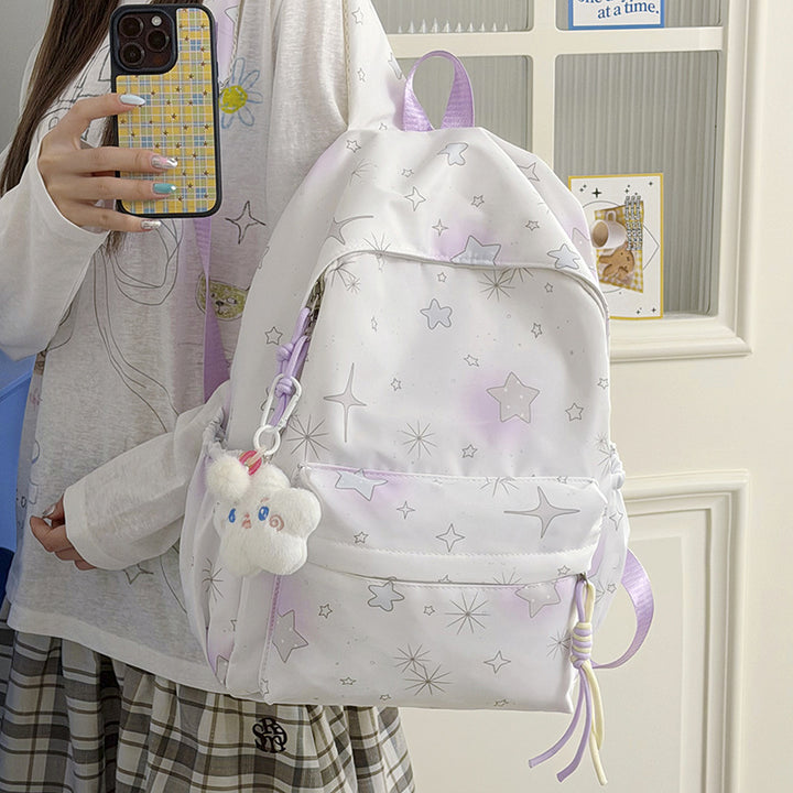 Starry Print Backpack Bowlift