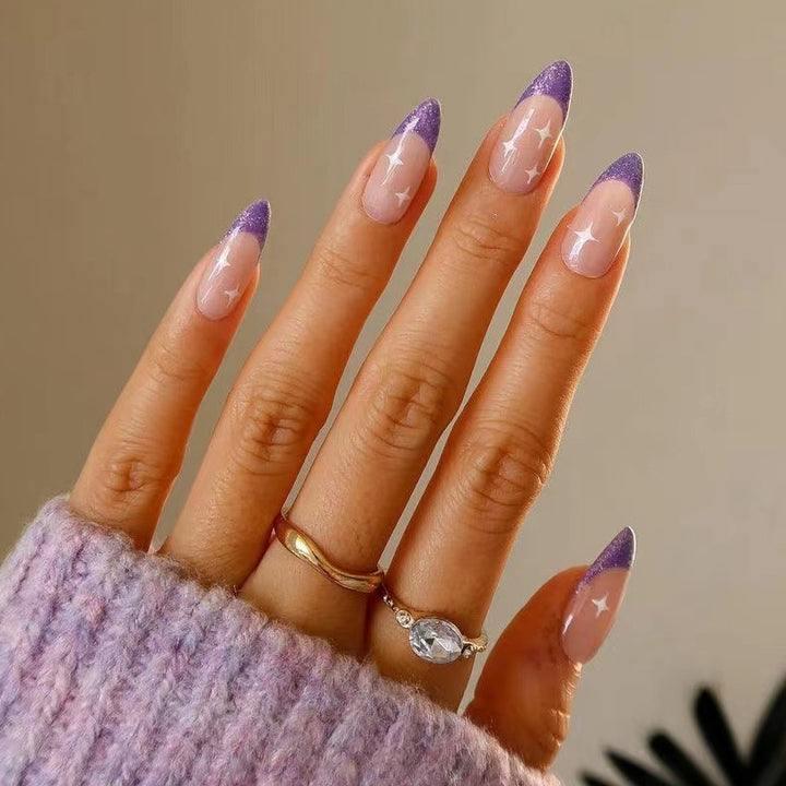 Artistic stiletto nails with glitter design Bowlift