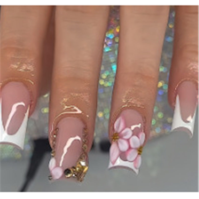 Artistic Press-On Nail Set with Premium Embellishments Bowlift